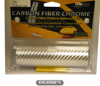 TrimBrite Chrome Carbon Fiber Adhesive Film 6" x 6ft
